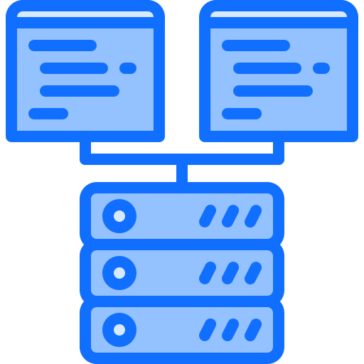Decorative icon of a backend system