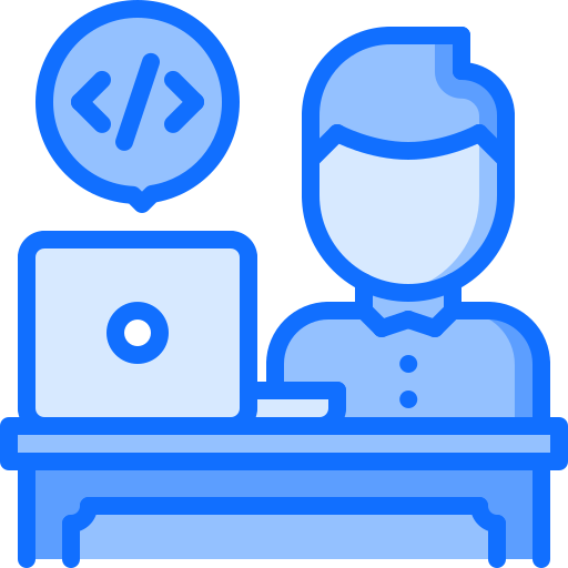 Decorative icon of a software engineer